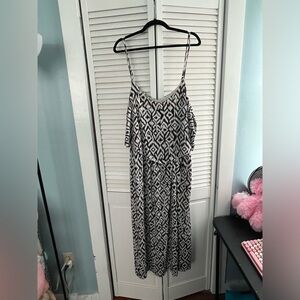 Black and White Spaghetti Strap Summer Dress 3X